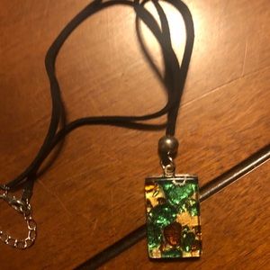 Italian Venetian Murano crystal glass necklace